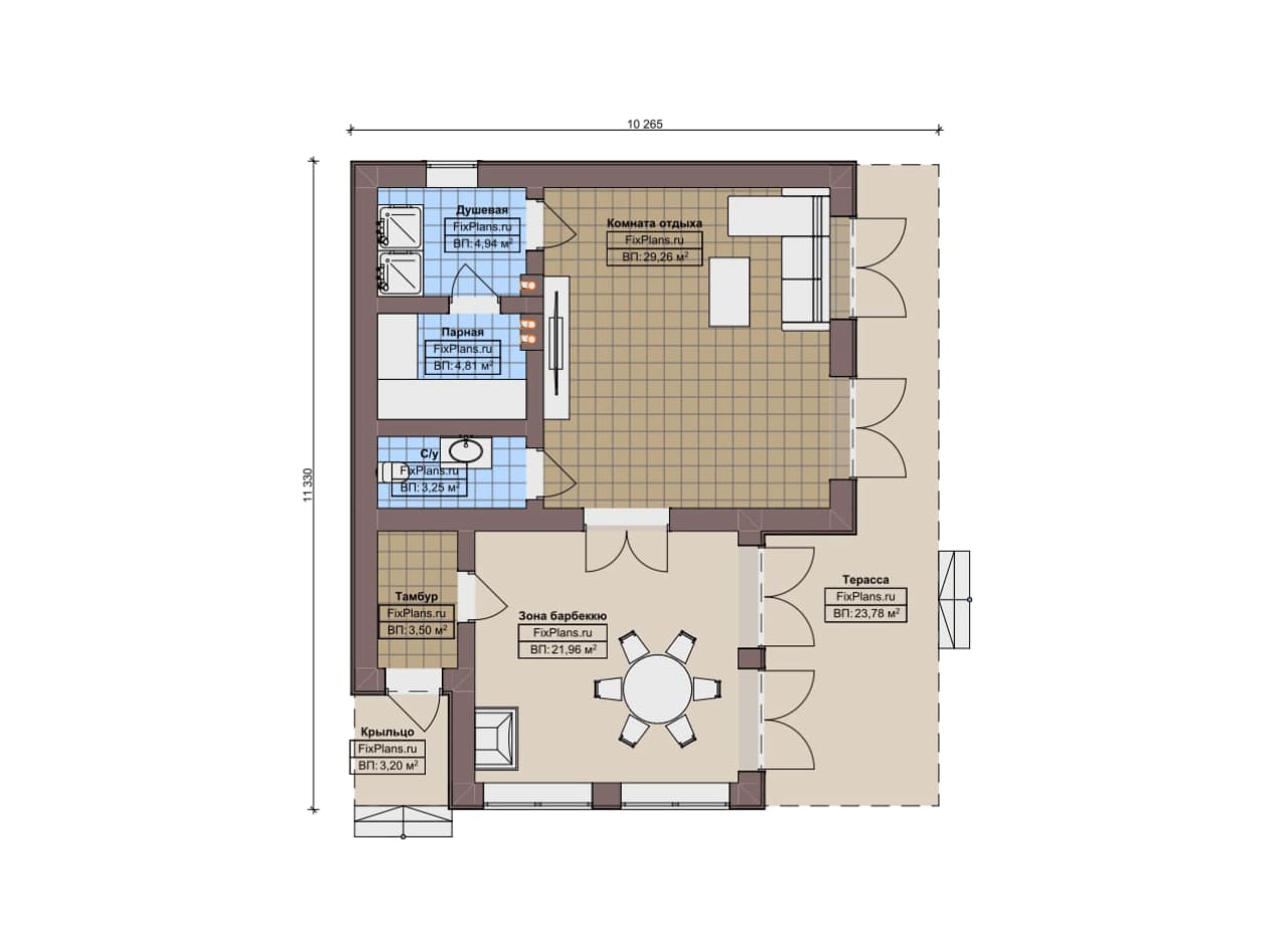 Планировка Одноэтажный дом F-15065